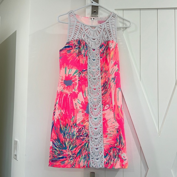 Lilly Pulitzer Pink and Blue Floral Mini Dress - Picture 2 of 6